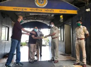 Immunity kits being handed over to the Police Department